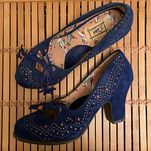 Miss L Fire blue suede pumps. Size Euro 36, US 6.5 Worn once indoors - Picture 1 of 7